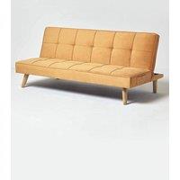 Homescapes Bower Velvet Sofa Bed in Mustard