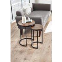 Julian Bowen Tribeca Round Nest of 2 Side Tables in Walnut