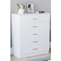 Home Discount Vida Designs Riano 5 Drawer Chest Of Drawers Storage in White