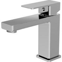 Balterley Square Mono Basin Mixer Bathroom Sink Tap, Dual Lever Control - Chrome in Silver
