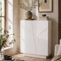 Wyld Haus Ranifa High Gloss White Freestanding Storage Cabinet 2 Doors