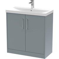Balterley Winshill 2 Door Vanity Unit with Thin Edge Basin, Grey, 800mm in Grey