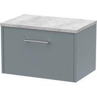 Balterley Winshill 1 Drawer Wall Hung Vanity Unit with Worktop, Grey, 600mm in Grey