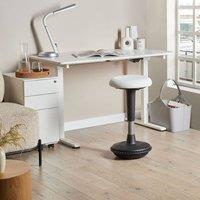 Wyld and Coco Wobble Stool - White Faux Leather Height Adjustable