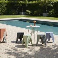 Wyld and Coco Pastel Multicolor 4-Piece Stackable Garden Stool Set