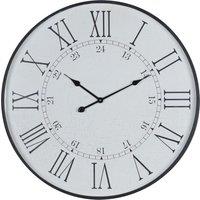 Hill Interiors Large Round Embossed Station Clock in White