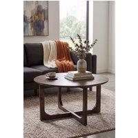 IH Design Nolan Natural Mango Wood Round Coffee Table in Brown