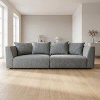 Abakus Direct Tokyo 3 Seater Sofa Basket Weave Fabric with Deep Seats in Grey