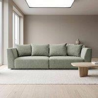 Abakus Direct Tokyo 3 Seater Sofa Basket Weave Fabric with Deep Seats in Green