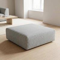 Abakus Direct Tokyo Footstool Basket Weave Fabric in Grey