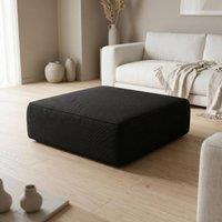 Abakus Direct Tokyo Footstool Basket Weave Fabric in Black