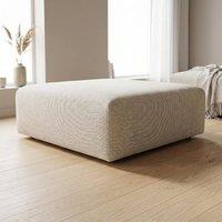Abakus Direct Tokyo Footstool Basket Weave Fabric in Light Sand