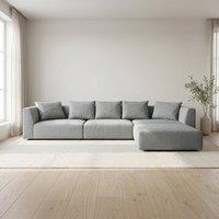 Abakus Direct Tokyo Large Corner Sofa Basket Weave Fabric with Deep Seats in Grey