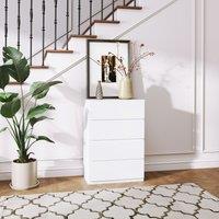 HOMCOM Bedroom Chest of Drawers, 4 Drawers Dresser, Drawer Unit in White
