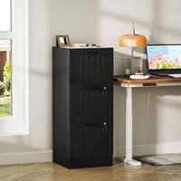 HOMCOM 4 Drawer File Cabinet with Lock & Adjustable Hanging Bars in Black | Size: Large