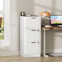 HOMCOM 4 Drawer File Cabinet with Lock & Adjustable Hanging Bars in White | Size: Medium