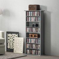 HOMCOM CD Storage Unit DVD Tower Blu-ray Storage Shelf for Living Room in Grey