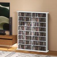 HOMCOM CD Storage Unit DVD Tower Blu-ray Storage Shelf for Office in White