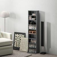 HOMCOM 260 CD Storage Unit 120 DVD Storage Tower with 9 Compartments in Grey