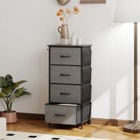 HOMCOM Fabric Chest of Drawers, Drawer Dresser for Bedroom in Dark Grey | Size: Small