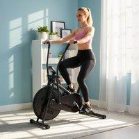 SPORTNOW Exercise Bike with Adjustable Seat, LCD Display, Smooth Belt Drive in Black