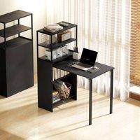 HOMCOM Foldable Computer Desk, Home Office Desk for Small Spaces, Black