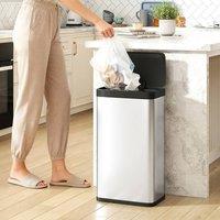 HOMCOM 45L Sensor Bin, Stainless Steel Kitchen Bin with Automatic Close in Silver