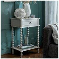 KDMD Camden Collection Minimalist One Drawer Side Table in Light Grey