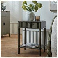 KDMD Reed Collection 1 Drawer Side Table Elegant Versatile Accent in Dark Grey