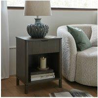 KDMD Reed Collection 1 Drawer Cabinet Modern Minimalist Storage Solution in Dark Grey