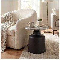 KDMD Oura Round Side Table Modern Minimalist Circular Accent Piece in Black