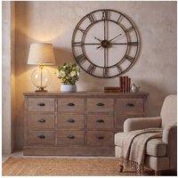 KDMD Lunel Glass Orb Table Lamp with Linen Shade Elegant Modern Lighting in Light Brown