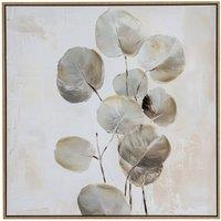 KDMD Silvra Hand Painted Canvas in Frame - Elegant Textured Wall Art in Brown