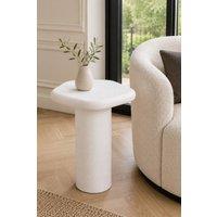 IH Design Aldgate Pentagon Side Table Textured White Stone Look