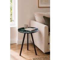 IH Design Farleigh Black Marble Top Side Table With Metal Legs