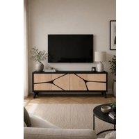 IH Design Shildon Mango Wood Low Board TV Stand Sideboard Cabinet in Tan