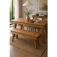 IH Design Classic Style Solid Sheesham Wood Medium Dining Bench Natural in Light Brown