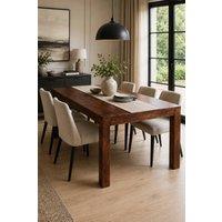 IH Design Southborough Dark Mango Large Dining Table 6ft 180cm seats 6 in Brown