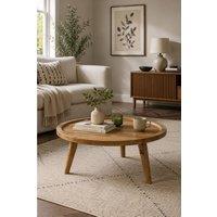 IH Design Cliddesden Light Mango Wood Round Coffee Table 70cm in Natural