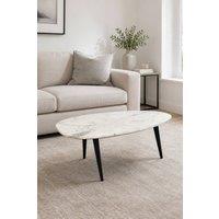 IH Design Farleigh Natural White Marble & Metal Coffee Table