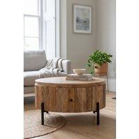 IH Design Allestree Natural Solid Wooden Coffee Table With Metal Legs