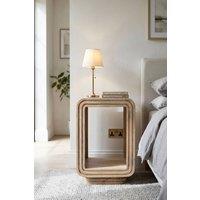 IH Design Baffins Carved Mango Wood Bedside Table in Brown