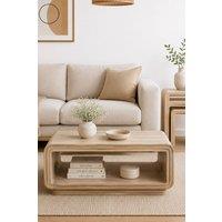 IH Design Baffins Carved Mango Wood Coffee Table 85cm Wide in Brown