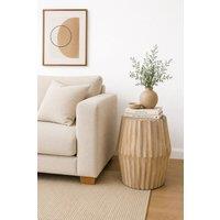 IH Design Baffins Mango Wooden Round Shape End Table in Brown