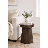 IH Design Bathwick Natural Solid Dark Mango Wood Side Table in Brown
