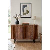 IH Design Tackley Mango Wood 2 Door Sideboard Matte Black Legs in Brown
