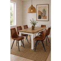 IH Design Washington Solid Mango Wooden White Dining Table 170cm
