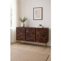 IH Design Silchester Dark Mango Extra Large Sideboard With Doors Drawers in Brown