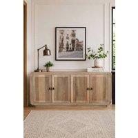 IH Design Baffins 4 Door Large Mango Wood Sideboard Carved in Brown