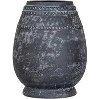 KDMD Etched Collection Tall Cylinder Vase With Watertight Base in Black